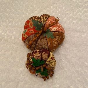 🍁🍁Handcrafted Fall Pumpkins in Indonesian Batik Fabric-Set of 2